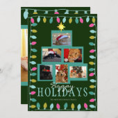 Cartes Pour Fêtes Annuelles Arbre de Noël et lumière photo (Devant / Derrière)