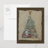 Cartes Pour Fêtes Annuelles Arbre de Noël et présentations (Devant / Derrière)