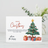 Cartes Pour Fêtes Annuelles Arbre de Noël et présente Joyeux Noël sur mesure (Debout devant)