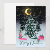Cartes Pour Fêtes Annuelles Arbre de Noël et présents (Devant / Derrière)
