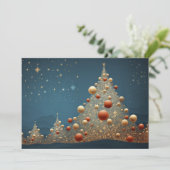 Cartes Pour Fêtes Annuelles Arbre de Noël étincelant 5 (Debout devant)