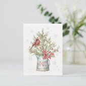 Cartes Pour Fêtes Annuelles Arbre de Noël fermier avec cardinal (Debout devant)