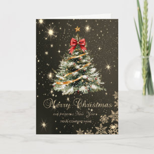 Cartes Pour Fêtes Annuelles Arbre de Noël Flèches de neige rousses, Entreprise