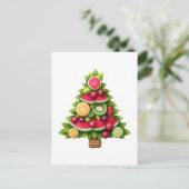 Cartes Pour Fêtes Annuelles Arbre de Noël fruité, design de vacances sain (Debout devant)