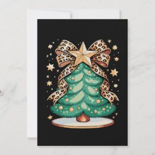 Cartes Pour Fêtes Annuelles Arbre de Noël glamour à nœud léopard pour les fête