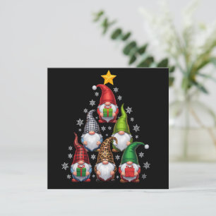 Cartes Pour Fêtes Annuelles Arbre de Noël Gnomes Noël drôle de vacances 