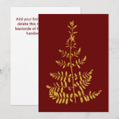 Cartes Pour Fêtes Annuelles Arbre de Noël Gold (Devant / Derrière)