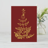 Cartes Pour Fêtes Annuelles Arbre de Noël Gold (Debout devant)
