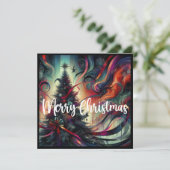 Cartes Pour Fêtes Annuelles Arbre de Noël gothique (Debout devant)