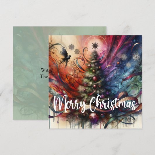 Cartes Pour Fêtes Annuelles Arbre de Noël gothique (Devant / Derrière)