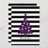 Cartes Pour Fêtes Annuelles Arbre De Noël Gothique Avec Des Rayures (Devant / Derrière)