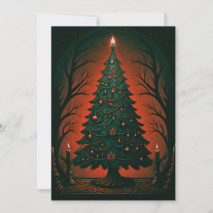 Cartes Pour Fêtes Annuelles Arbre de Noël gothique foncé