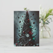 Cartes Pour Fêtes Annuelles Arbre de Noël gothique foncé inhabituel (Debout devant)