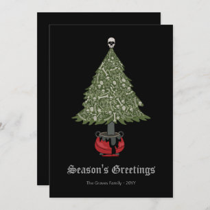 Cartes Pour Fêtes Annuelles Arbre de Noël gothique noir