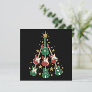 Cartes Pour Fêtes Annuelles Arbre de Noël Guitare Cool pour Amoureux de Guitar