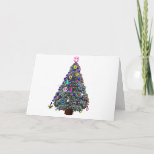Cartes Pour Fêtes Annuelles Arbre de Noël hippie super