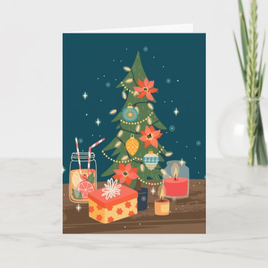 Cartes Pour Fêtes Annuelles Arbre de Noël hybride (Devant)