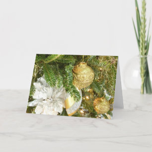 Cartes Pour Fêtes Annuelles Arbre de Noël I Argent et Or