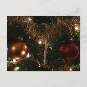 Cartes Pour Fêtes Annuelles Arbre de Noël II Vacances Rouge et Or