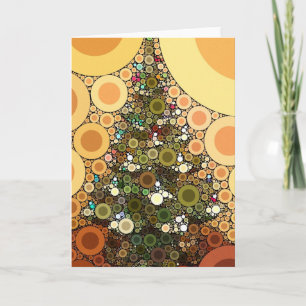 Cartes Pour Fêtes Annuelles Arbre de Noël Joyeux Fêtes Cercle Mosaïque