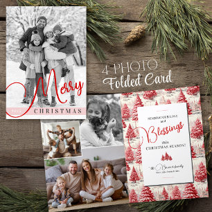 Cartes Pour Fêtes Annuelles Arbre de Noël Joyeux Toile Photo de Famille Person