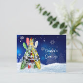 Cartes Pour Fêtes Annuelles Arbre de Noël Kayak (Debout devant)