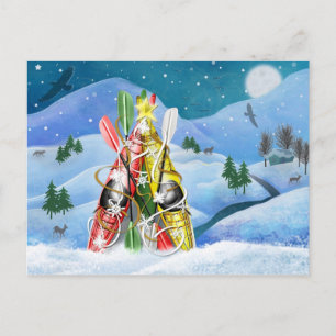 Cartes Pour Fêtes Annuelles Arbre de Noël Kayak - Merveilles de la nature