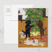 Cartes Pour Fêtes Annuelles Arbre de Noël Labrador Retriever (Devant / Derrière)