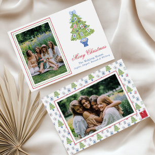 Cartes Pour Fêtes Annuelles Arbre de Noël Mahjong aquarelle Photo