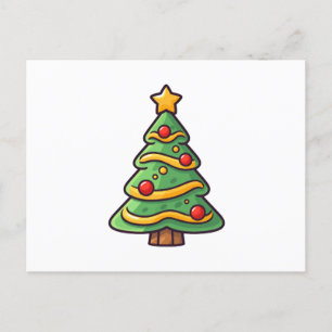 Cartes Pour Fêtes Annuelles Arbre de Noël mignon avec ornements