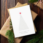 Cartes Pour Fêtes Annuelles Arbre de Noël minimal | Red Star Clean Simple<br><div class="desc">Carte de vacances pliée minimaliste simple et design avec un arbre de noël scandinave "scandi" avec une simple étoile rouge. Le design se compose d'une typographie minimaliste moderne qui peut être facilement personnalisée avec votre propre salutation, nom de famille & année, parfait pour la saison festive! #noël #minimaliste #carte de...</div>