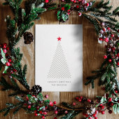 Cartes Pour Fêtes Annuelles Arbre de Noël minimal | Red Star Clean Simple