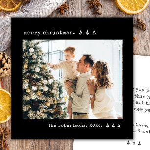 Cartes Pour Fêtes Annuelles Arbre de Noël minimaliste à la machine à écrire Ph