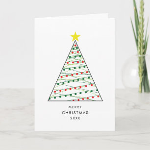 Cartes Pour Fêtes Annuelles Arbre de Noël minimaliste Étoile blanche Vacances