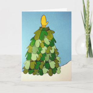 Cartes Pour Fêtes Annuelles Arbre de Noël Mitten