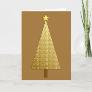 Cartes Pour Fêtes Annuelles Arbre de Noël moderne en feuille d'or