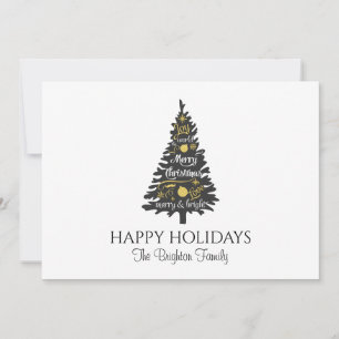 Cartes Pour Fêtes Annuelles Arbre de Noël Moderne Minimaliste Joyeuses Fêtes