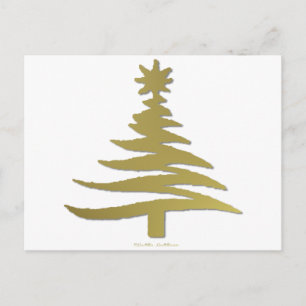 Cartes Pour Fêtes Annuelles Arbre de Noël Moderne Pochoir Impression Or