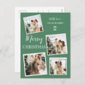 Cartes Pour Fêtes Annuelles Arbre de Noël moderne simple Famille 4 Photo (Devant / Derrière)