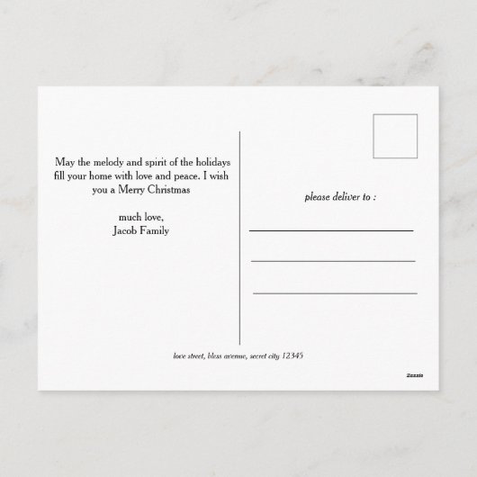 Cartes Pour Fêtes Annuelles Arbre de Noël moderne simple Famille 4 Photo (Dos)