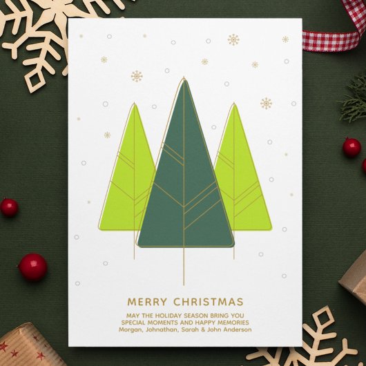 Cartes Pour Fêtes Annuelles Arbre de Noël moderne tendance vert