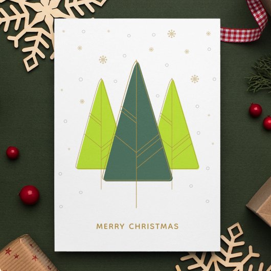 Cartes Pour Fêtes Annuelles Arbre de Noël moderne tendance vert
