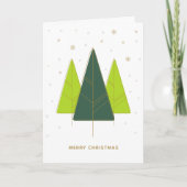 Cartes Pour Fêtes Annuelles Arbre de Noël moderne tendance vert (Devant)