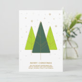 Cartes Pour Fêtes Annuelles Arbre de Noël moderne tendance vert (Debout devant)