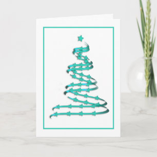 Cartes Pour Fêtes Annuelles Arbre de Noël moderne Turquoise non traditionnel
