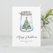 Cartes Pour Fêtes Annuelles Arbre de Noël moderne unique non photo (Debout devant)