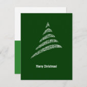 Cartes Pour Fêtes Annuelles Arbre de Noël Monochrome Entreprise QR Code (Devant / Derrière)