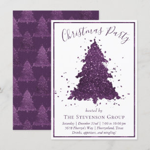 Cartes Pour Fêtes Annuelles Arbre de Noël Moody   Deep Plum Purple Party