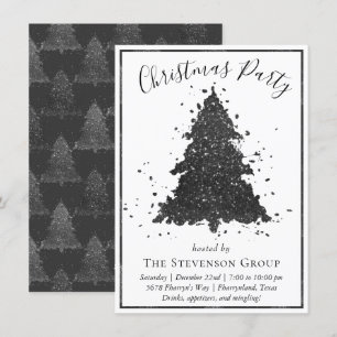 Cartes Pour Fêtes Annuelles Arbre de Noël Moody Onyx Silvery Black Party