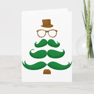 Cartes Pour Fêtes Annuelles Arbre de Noël Moustache